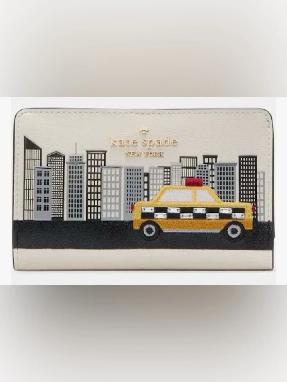kate spade NYC Big Apple Medium Wallet/Ivory Print